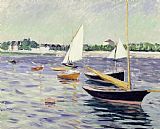 Sailing Boat Prints - Sailing Boats at Argenteuil by Gustave Caillebotte