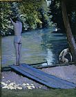 Gustave Caillebotte Bather about to plunge into the River Yerres painting
