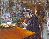 Gustave Caillebotte Mademoiselle Boissiere Knitting painting