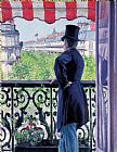 Gustave Caillebotte Man on a balcony on Boulevard Haussmann