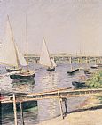 Sailing Boat Prints - Sailing boats at Argenteuil by Gustave Caillebotte