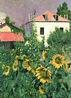Gustave Caillebotte Sunflowers In The Garden At Petit Gennevilliers