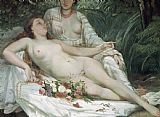 Unclothed Prints - Bathers or Two Nude Women by Gustave Courbet