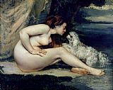 Gustave Courbet Female Nude with a Dog