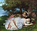 Gustave Courbet Girls on the Banks of the Seine