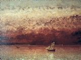 Gustave Courbet Lake Leman with Setting Sun painting
