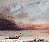 Gustave Courbet Sunset over Lake Leman