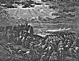 Gustave Dore Biblical Battle Scene Engraving