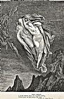 Gustave Dore Dante's Vision Of Hell Illustration Engraving Couple In Wind painting