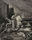 Gustave Dore The Inferno, Canto 8, Lines 3941 My Teacher Sage Aware, Thrusting Him Back “away! Down There to The’ Other Dogs!” painting