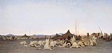 Evening Prints - Evening Prayer in the Sahara by Gustave Guillaumet