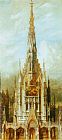 Tower Prints - Gothic Cemetary, St. Michaels, Front Tower by Hans Makart