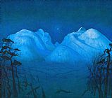 Harald Sohlberg Winter Night in The Mountains painting