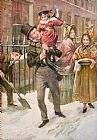 Harold Copping Bob Cratchit And Tiny Tim painting