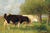 Heirich Von Zugel Two Cows in a Meadow
