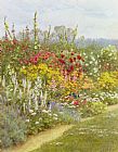 Helen Allingham A Herbaceous Border painting