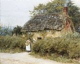 Helen Allingham A Thatched Cottage near Peaslake Surrey