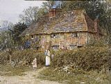Helen Allingham An Old Surrey Cottage painting
