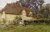 Helen Allingham Feeding the Fowls painting
