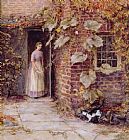 Helen Allingham Feeding the Kitten