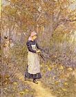 Helen Allingham Gathering Wood for Mother painting
