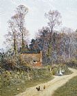 Lane Paintings - In a Witley Lane by Helen Allingham