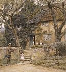 Helen Allingham The Fiddler painting