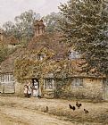 Helen Allingham The Old Fish Shop Haslemere painting