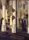Hendrick Ter Brugghen Prints - Interior of The New Church at Delft, with The Tomb of William The Silent by Hendrick