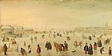 Hendrick Ter Brugghen Prints - A Scene on The Ice by Hendrick Avercamp