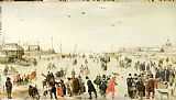 The Frozen Moat - Bedfield Prints - Winter Scene on a Frozen Canal by Hendrick Avercamp