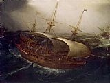 Hendrick Cornelisz Vroom Dutch Battleship in a Storm