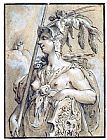 Hendrick Ter Brugghen Prints - Minerva by Hendrick Goltzius
