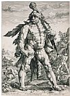 Hendrick Ter Brugghen Prints - The Great Hercules by Hendrick Goltzius