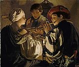 Hendrick Ter Brugghen Prints - Concert by Hendrick Ter Brugghen