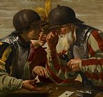 Hendrick Ter Brugghen Prints - The Gamblers by Hendrick Ter Brugghen