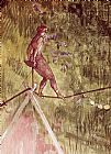 Toulouse-lautrec Prints - Acrobat On Tightrope by Henri de Toulouse-Lautrec