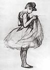 Toulouse-lautrec Prints - Dancer Adjusting Her Costume And Hitching Up Her Skirt by Henri de Toulouse-Lautrec