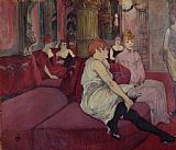 Toulouse-lautrec Prints - In the Salon at the Rue des Moulins by Henri de Toulouse-Lautrec