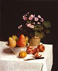 Henri Fantin Latour Still Life (primroses, Pears And Promenates) painting
