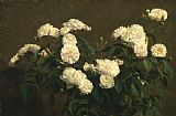 Henri Fantin Latour Still Life of White Roses painting