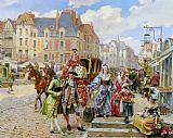 Henri Victor Lesur Paris Street in The Time of Louis Xiv