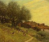 Henry Herbert La Thangue A Hillside Village in Provence painting
