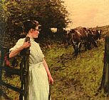 Henry Herbert La Thangue Back From The Common Heyshott, West Sussex painting
