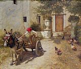 Henry Herbert La Thangue Farm Yard Scene
