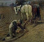 Henry Herbert La Thangue The Last Furrow painting