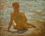 Henry Scott Tuke Sketch of Nude Youth Study for Morning Spelendour