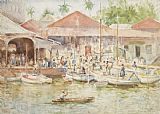 A Roman Slave Market Prints -  The Market Belize British Honduras by Henry Scott Tuke