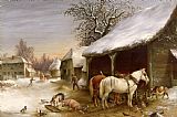 Henry Woollett Farmyard in Winter