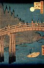 Hiroshige Kyoto bridge by moonlight